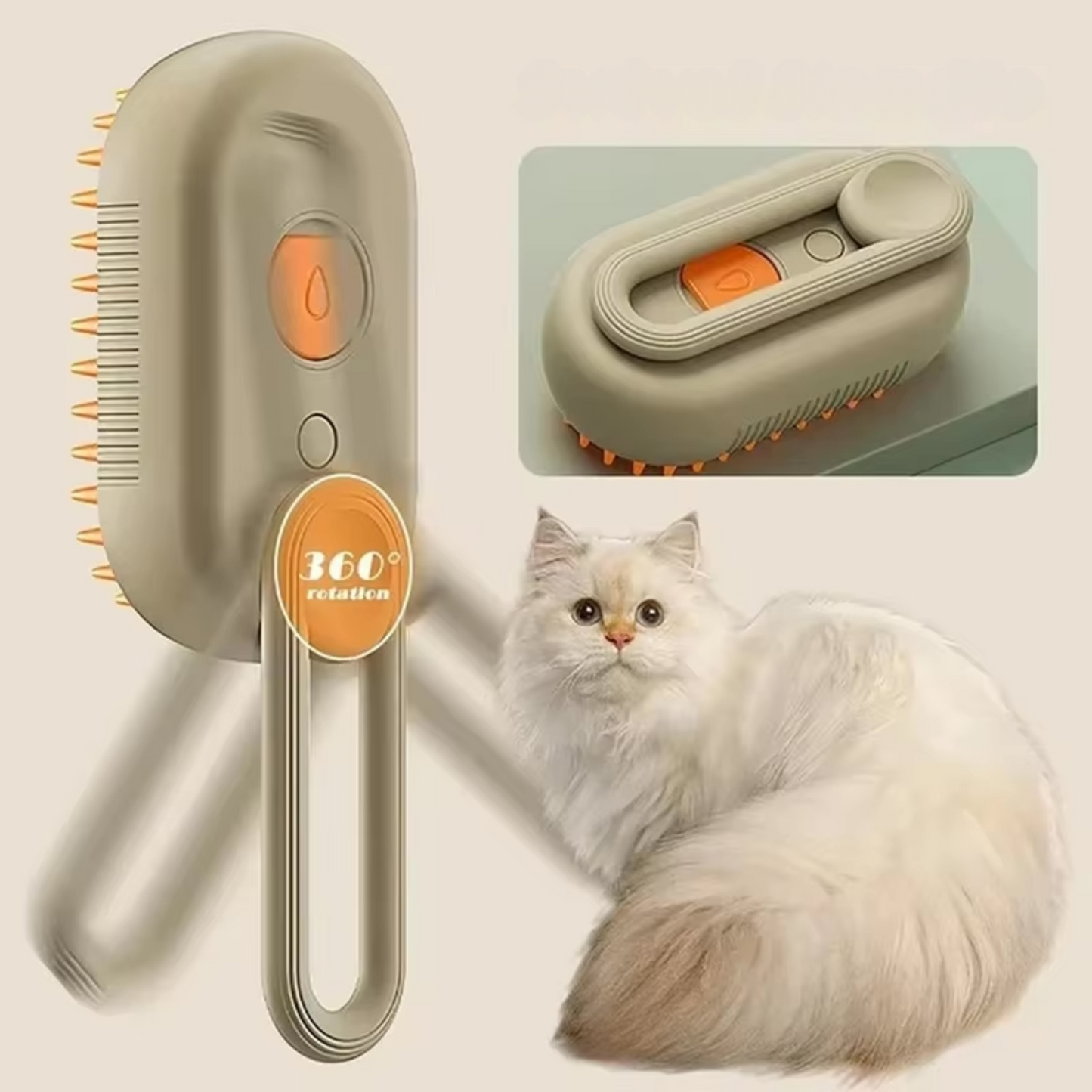 PETBRUSH Dampfbürste mit Silikonmassage