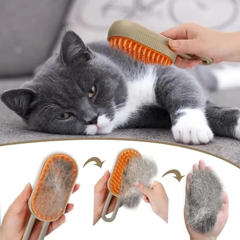 PETBRUSH Dampfbürste mit Silikonmassage